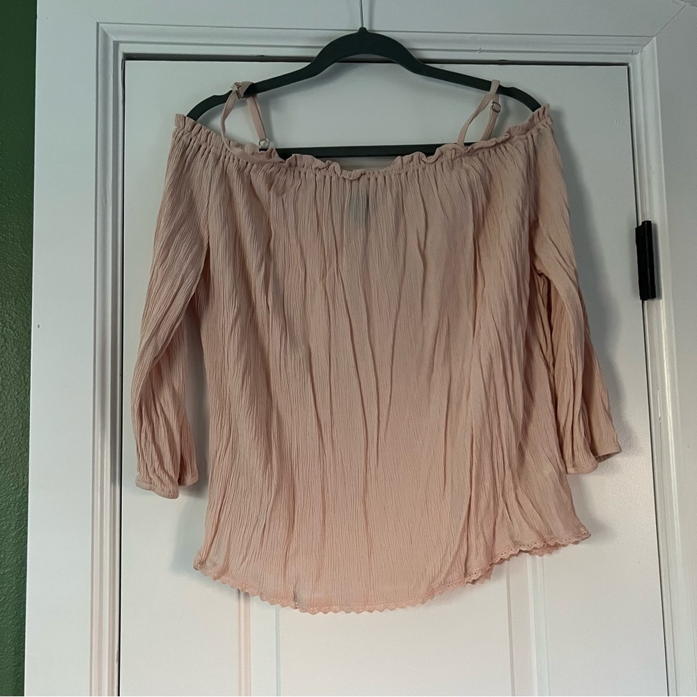 i Jeans by Buffalo light pink off the shoulder blouse